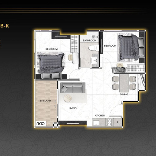Zenith Pattaya, 2 Bedroom - 53 m²