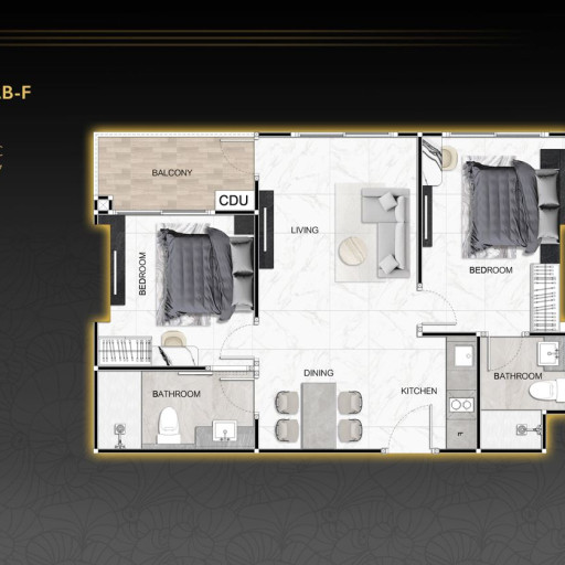 Zenith Pattaya, 2 Bedroom - 60 m²