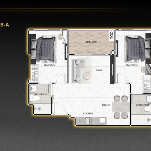 Zenith Pattaya, 2 bedroom apartments - from 45 m² to 65 m²