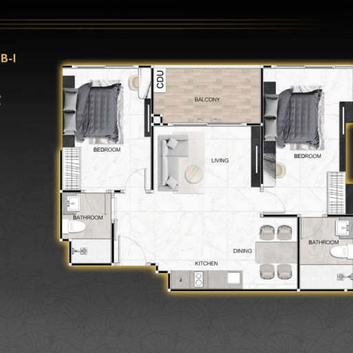Zenith Pattaya, 2 Bedroom - 65 m²
